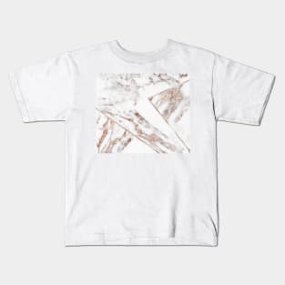 Rose gold marble geo jumble Kids T-Shirt